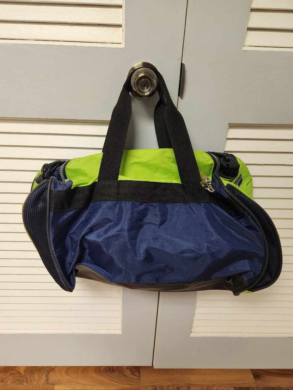 Vintage Disney Channel Duffel Bag Gym Bag Navy Blue Lime Green & Black with Logo